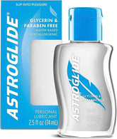 Astroglide Glycerin & Paraben Free Personal Lubricant (2.5oz), Hypoallergenic, Water Based Lube for Easy Clean-Up, Travel-Friendly Size