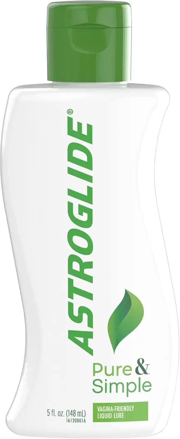 Astroglide Pure & Simple Personal Lubricant (5oz), 100% Naturally Derived Water-Based Sex Lube, Ultra Gentle Formula for Women, Men, and Couples
