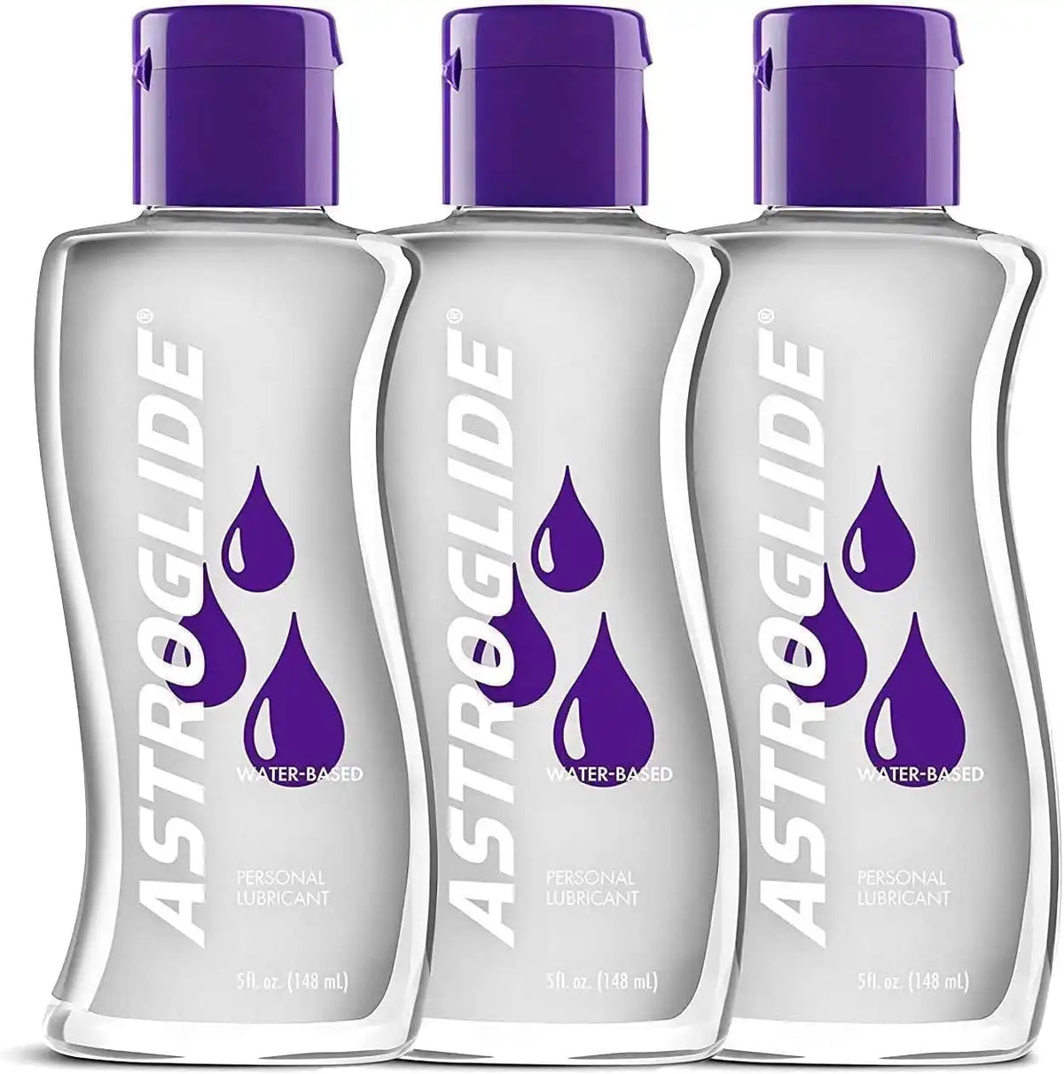 Astroglide Water-Based Lube 3-Pack (5oz), Liquid Personal Lubricant, Sex Lube for Men, Women, and Couples