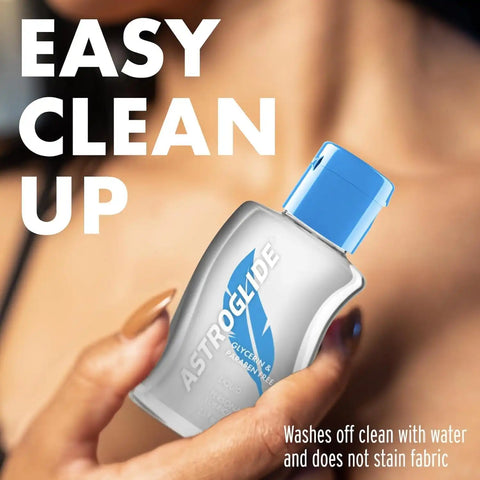 Astroglide Glycerin & Paraben Free Personal Lubricant (2.5oz), Hypoallergenic, Water Based Lube for Easy Clean-Up, Travel-Friendly Size