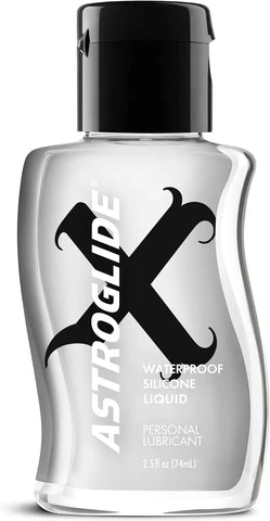 Astroglide X Silicone Based Sex Lube (2.5 oz.) | Waterproof & Long-Lasting Premium Personal Lubricant | Not Made with Parabens or Glycerin | Intimate Lube for Couples, Men and Women (Pack of 2)