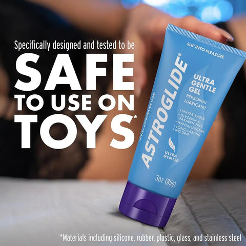 Astroglide Water-Based Lube (3oz), Ultra Gentle Gel Personal Lubricant, Hypoallergenic with No Parabens or Glycerin, Lube for Men, Women, and Couples