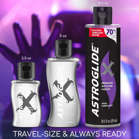 Astroglide Silicone Lube (8.5oz), X Premium Personal Lubricant for Vaginal and Anal Sex, Extra Silky Lube, Waterproof