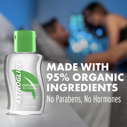 Astroglide Organix Personal Lubricant (2.5oz), 95% Organic Ingredients, Water Based LubeFor Easy Clean-Up, Aloe Vera Lube, Travel-Friendly Size, Condom Compatible, Dr. Recommended Brand