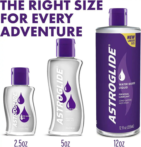 Astroglide Water Based Lube (12 Fl Oz), Liquid Personal Lubricant, for Men, Women and Couples, Safe for Toys, Value Size