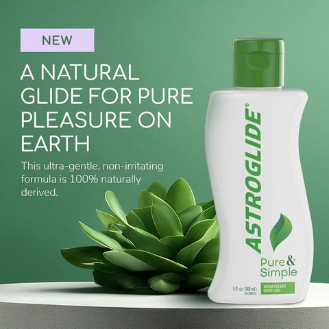 Astroglide Pure & Simple Personal Lubricant (5oz), 100% Naturally Derived Water-Based Sex Lube, Ultra Gentle Formula for Women, Men, and Couples