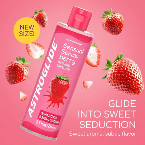 Astroglide Peach Flavored Personal Lubricant (8.5oz) + Astroglide Strawberry Flavored Personal Lubricant (8.5oz)