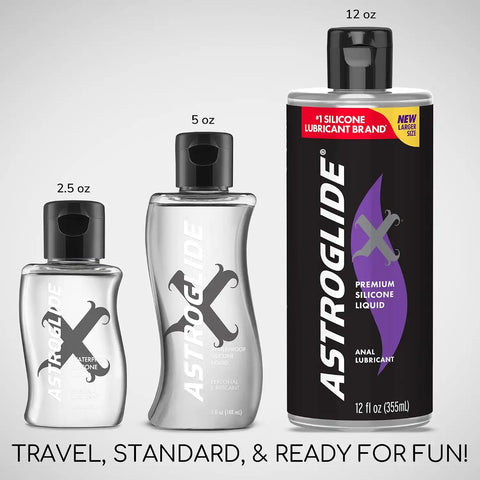 Astroglide Silicone Lube (12 oz), X Premium Personal Lubricant for Vaginal and Anal Sex, Extra Silky Lube, Waterproof