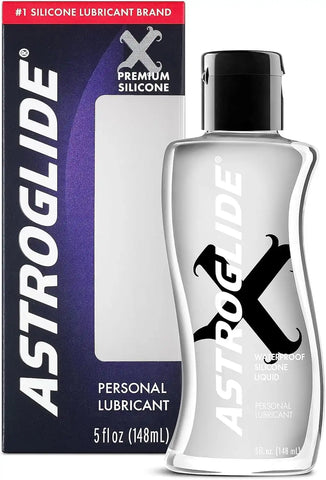 Astroglide Silicone Lube (5oz), X Premium Personal Lubricant, Extra Long-Lasting Silky Lube, Waterproof for Water Play