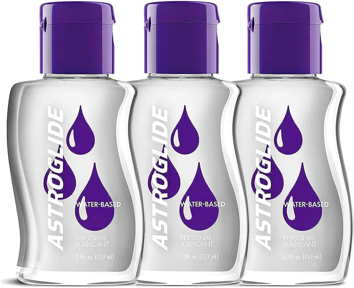 Astroglide Water-Based Lube 3-Pack (2.5oz), Liquid Personal Lubricant, Sex Lube for Men, Women, and Couples, Travel-Friendly Size