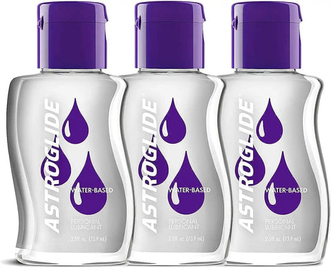 Astroglide Water-Based Lube 3-Pack (2.5oz), Liquid Personal Lubricant, Sex Lube for Men, Women, and Couples, Travel-Friendly Size