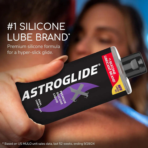 Astroglide Silicone Lube (12 oz), X Premium Personal Lubricant for Vaginal and Anal Sex, Extra Silky Lube, Waterproof